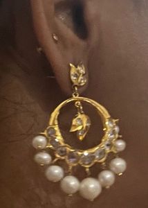 Elegant Pure Pearl &amp; Gold Satlada Necklace Set