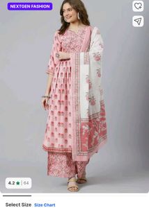 Pretty pink kurta set with duppata