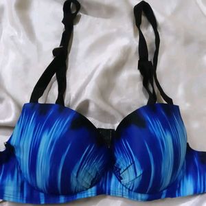 Blue Abstract Print Bikini Set