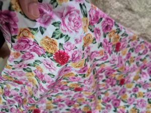 Floral Mini Dress with Lace Trim