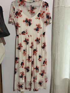 Floral Print Midi Shirt Dress