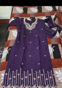 Elegant Purple Embroidered Kurta Set with Dupatta