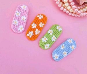 Handmade Crochet Flower Hair Clips ( 5 pairs)