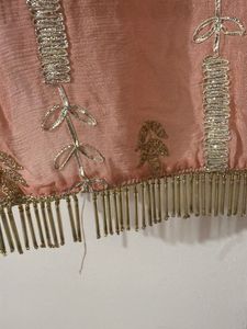 Peach Embroidered Sleeveless Kurta