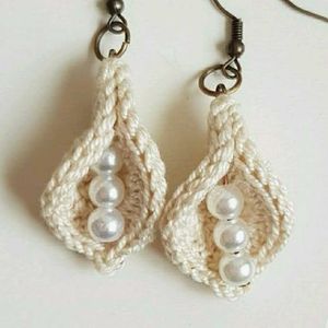 Handmade Crochet Calla Lily Earrings