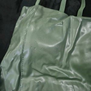 Sage Green Faux Leather Corset Top