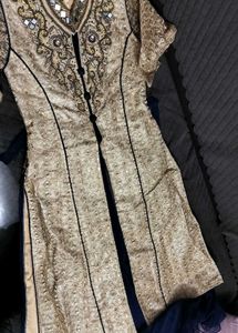 Embroidered Jacket style long kurta