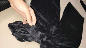 Women's Black Satin Nightdress Set