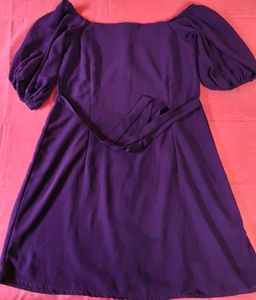 Purple Puff Sleeve Dress