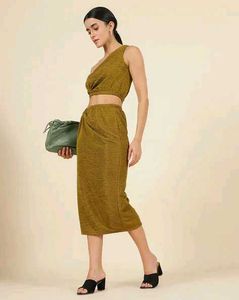 Chic One-Shoulder Cut-Out Midi Dress Set