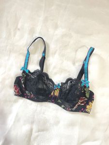 Floral Print Lace Bra