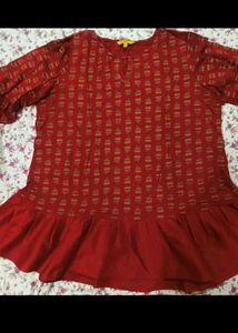 Global desi Rustic red Peplum Top