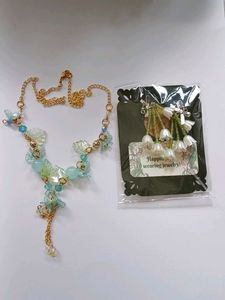 💐Delicate Beaded Necklace & Earrings Set💐