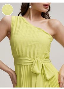 Chic One Shoulder Pleated Maxi Dress