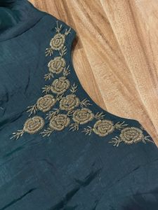 maxi dress  with dabka work on neck