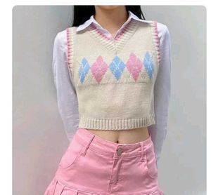 Argyle Knit Sweater Vest