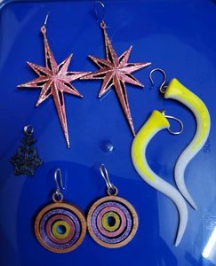 Unique Star & Circle Earrings Set