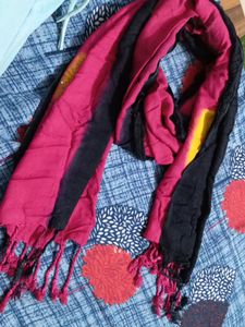 Stylish Pink & Black Tie-Dye Scarf
