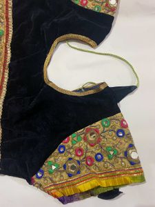 Embroidered Velvet Blouse