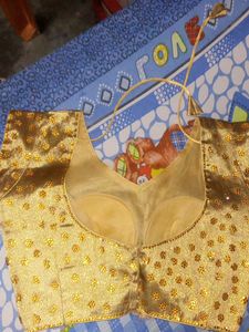 Golden Embellished Saree Blouse