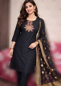 Elegant Black Kurta Set with Dupatta