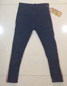 Slim Fit Dark Blue Denim Jeans with Striped Sides
