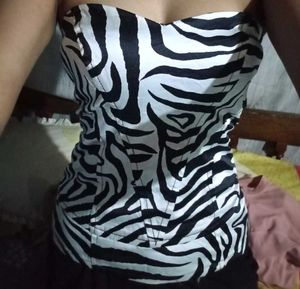 Bold Y2K Print Corset Top