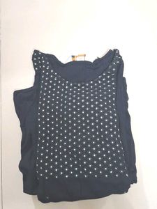 Elegant Dark Blue Kurta with Embellishments