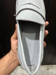 Grey Chunky Sole Loafers
