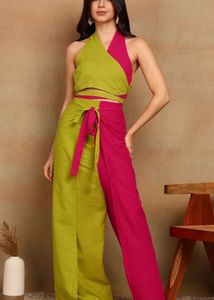 Two-Tone Wrap Co-ord Set