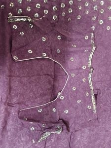 Elegant Purple Saree with Sequins