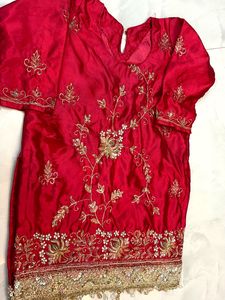 Hand embroidery, pure Dabka Baby long Kurti
