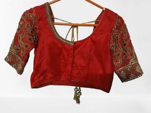 Stunning Red Embroidered Blouse