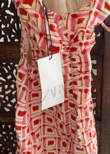 New Zara Celeb Style Cutout Printed Mini Dress