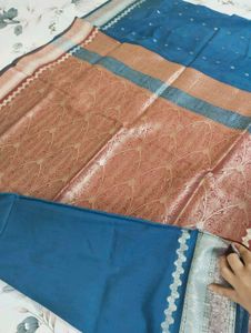 Teal Blue Traditional Woven Saree