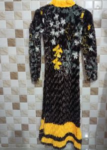 Black &amp; Yellow Warm Fuzzy Kurta Set