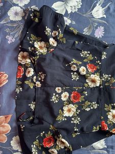 Chic Floral Print Cold Shoulder Dress