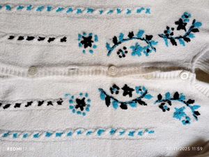 Winter Embroidered Floral Sweater