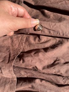 Brown Button-Up Midi Dress