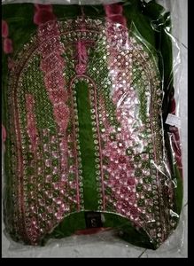 Green &amp; Pink Tie-Dye Kurta Set with Dupatta