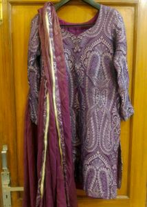 Purple Paisley Zari Sharara Suit