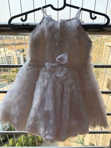 Adorable White Faux Fur Dress