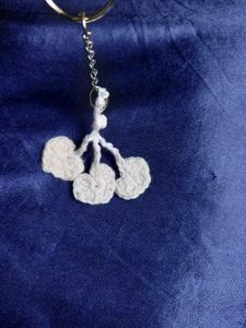 Crochet hearts bag charm and keychain