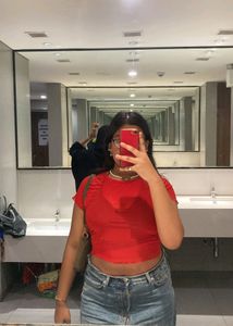 Red Mesh Top