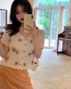 Crochet Daisy Button-Up Top