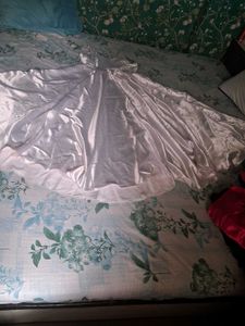 white 5 mtr flare anarkali dress