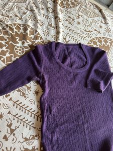 Purple Knit Top - Casual Style
