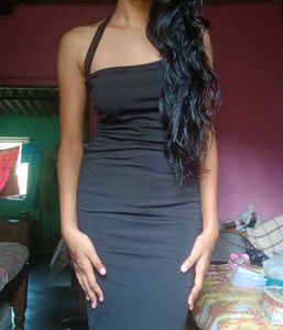 Elegant Black Halter Neck Dress