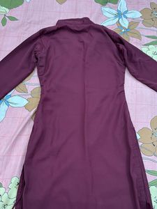 Maroon Embroidered Kurta Set with Dupatta