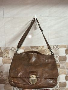 Vintage Brown Leather Shoulder Bag